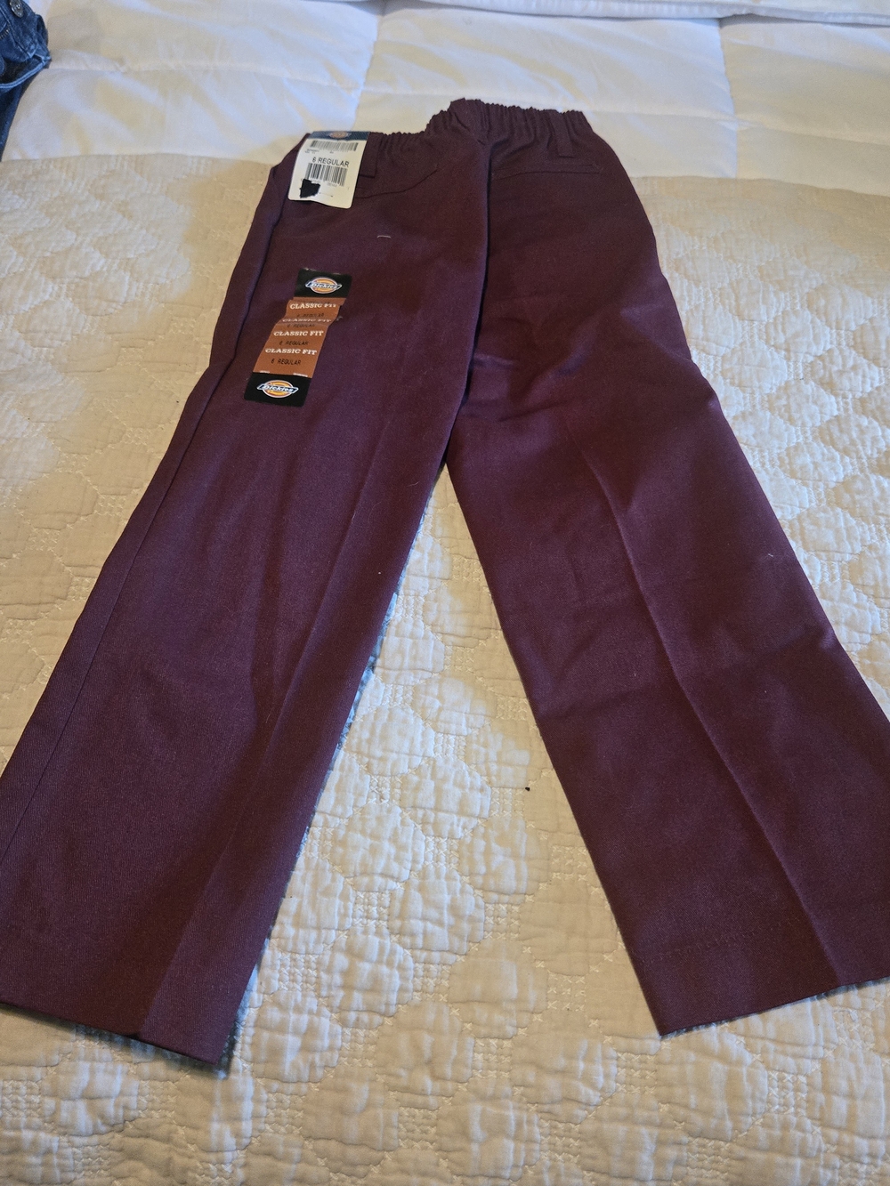Dickies Men’s Maroon Elastic Waist Straight-Leg Chinos